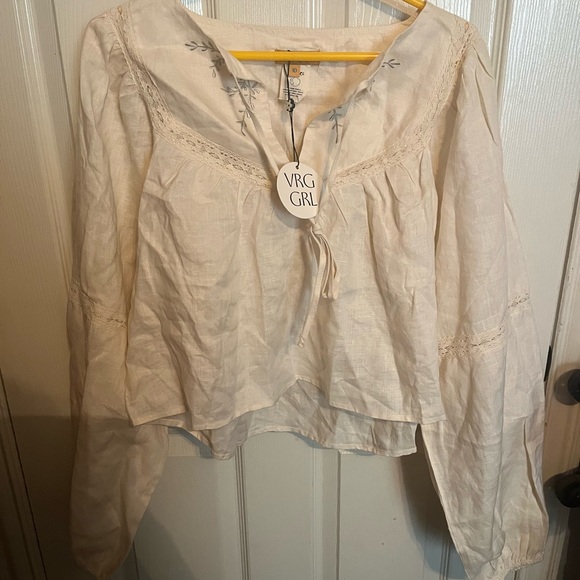 VRG GRL Cream White Embroidered Blouse - Picture 1 of 3